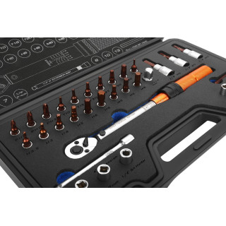 Momentni ključ 1/4" 5–25 Nm, komplet 32 kosov KD11394