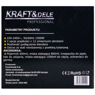 Mešalnik 1500 W + dodatki KD4182