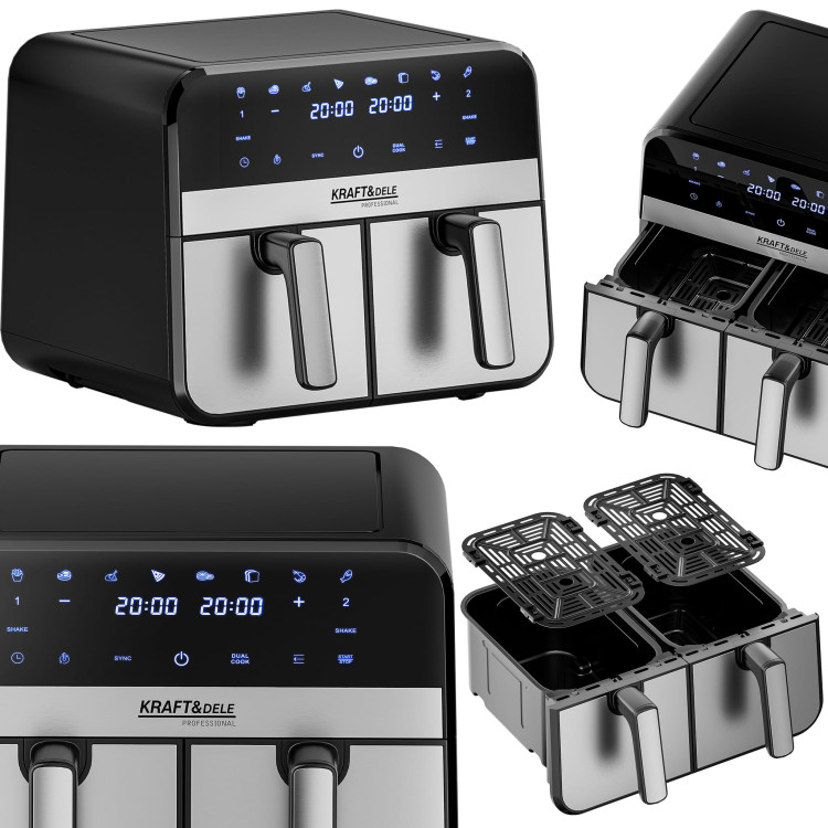 Cvrtnik na vroč zrak 9 l 2500 W dve komori + LCD KD4180