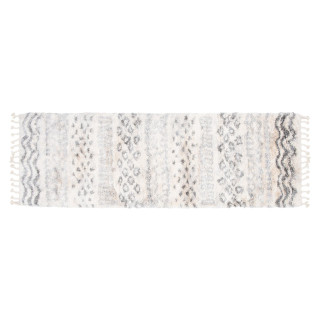 Kremno obarvana kosmata preproga z resicami