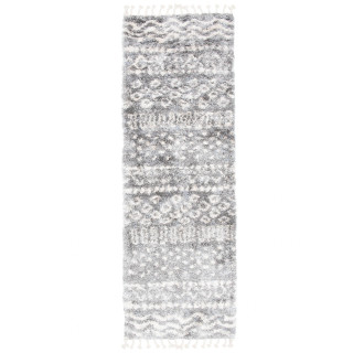 Temno siva kosmata preproga z resicami