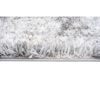 Temno siva kosmata preproga z resicami