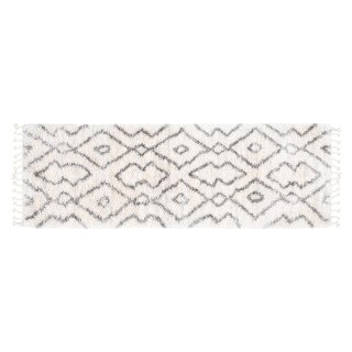 Krem vzorčasta preproga z resicami