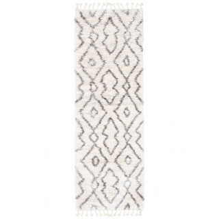 Krem vzorčasta preproga z resicami