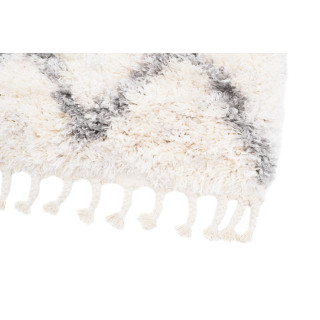 Krem vzorčasta preproga z resicami