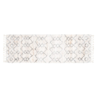 Krem kosmata preproga z vzorcem