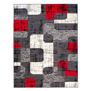 Moderna preproga v sivo-rdeči barvi