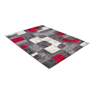 Moderna preproga v sivo-rdeči barvi