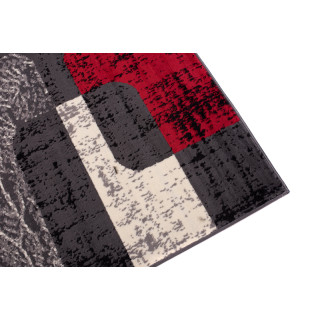 Moderna preproga v sivo-rdeči barvi