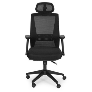 Črn ergonomski pisarniški stol