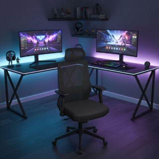 Črn ergonomski pisarniški stol