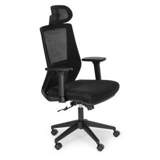 Črn ergonomski pisarniški stol