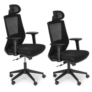 Črn ergonomski pisarniški stol