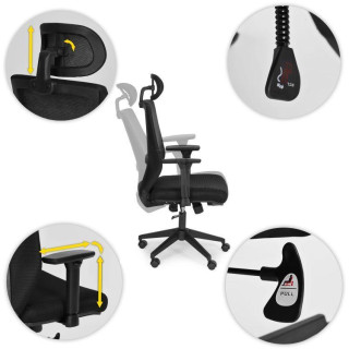 Črn ergonomski pisarniški stol