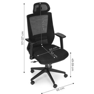 Črn ergonomski pisarniški stol