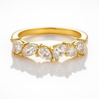 Ženski pozlačen prstan s cirkoni