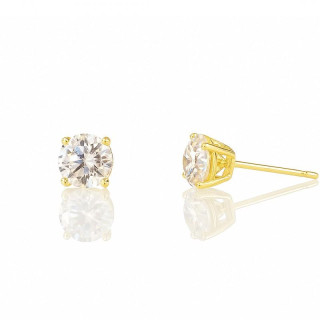 Pozlačeni ženski uhani s cirkonom