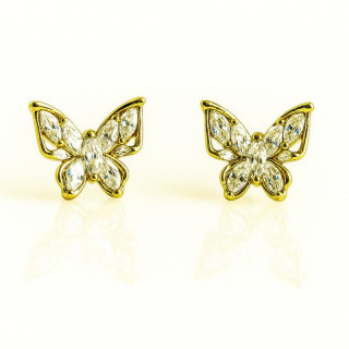 Uhani z metuljčki in cirkoni