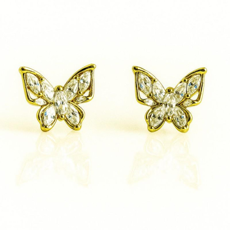 Uhani z metuljčki in cirkoni