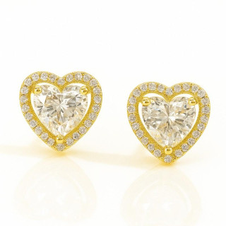 Uhani v obliki srca s cirkoni