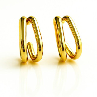 Dvojni ovalni ženski uhani