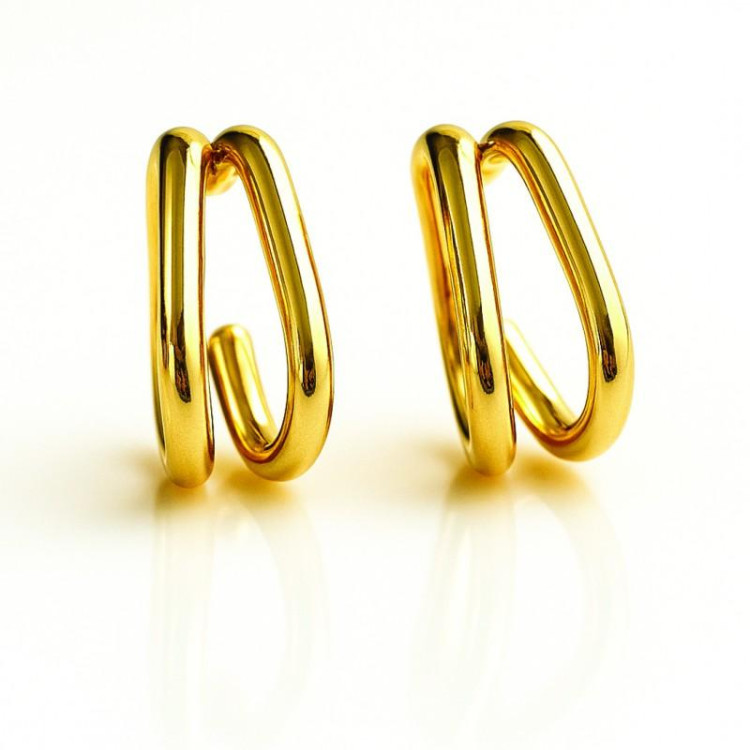 Dvojni ovalni ženski uhani