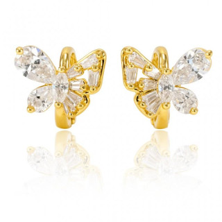 Ženski uhani s cirkoni v obliki metulja