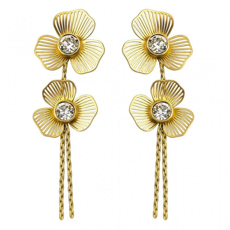 Ženski viseči uhani z rožami