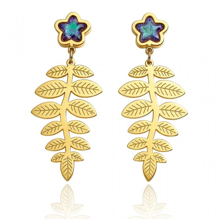 Ženski viseči uhani v obliki listov