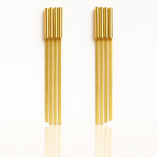 Pozlačeni viseči ženski uhani