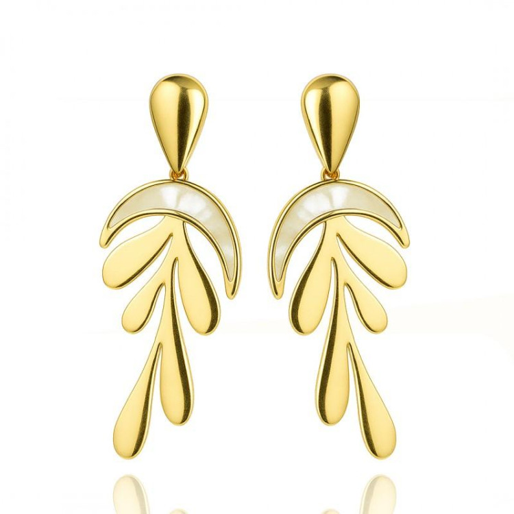 Pozlačeni viseči ženski uhani