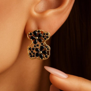 Pozlačeni uhani s črnimi cirkoni