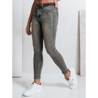 Ženske modre ozke kavbojke s pasom UY2810