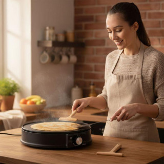 Električni pekač palačink s premazom proti prijemanju 1200 W KADEN
