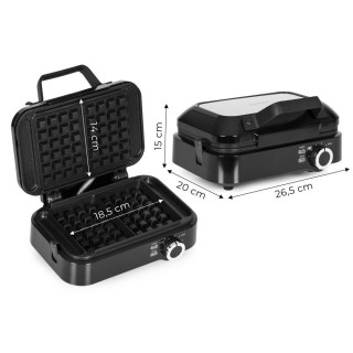 Pekač za vaflje s premazom proti prijemanju za 2 velika vaflja