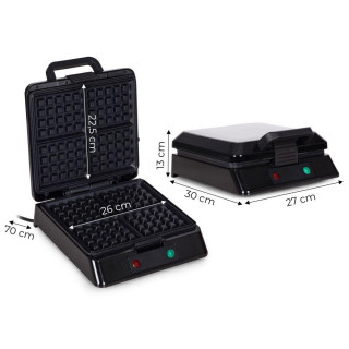 Pekač za vaflje s premazom proti prijemanju za 4 velike vaflje 1080–1300 W, KADEN