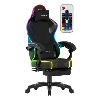Črn igralni stol Huzaro z RGB osvetlitvijo ozadja FORCE 3.7 RGB BLACK