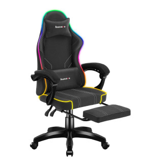 Črn igralni stol Huzaro z RGB osvetlitvijo ozadja FORCE 3.7 RGB BLACK