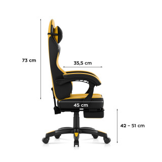 Rumen igralni stol Huzaro FORCE 3.7 YELLOW z naslonom za noge