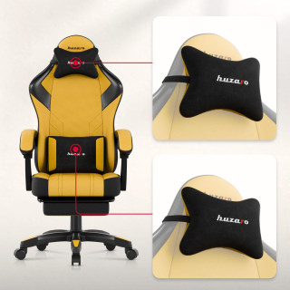 Rumen igralni stol Huzaro FORCE 3.7 YELLOW z naslonom za noge