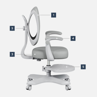 Otroški sivi ergonomski stol Mark Adler Junior 4.6 Grey