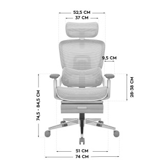 Siv ergonomski stol Mark Adler EXPERT 9.3 GREY