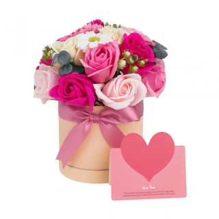 Šopek dišečih milnih rož v škatli