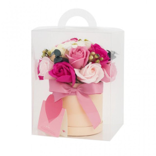 Šopek dišečih milnih rož v škatli