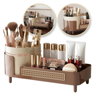 Kozmetični organizator v rjavi barvi