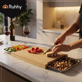 Bambusova deska z izvlečnimi posodami