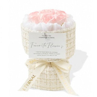 Šopek dišečih milnih rož v škatli z LED osvetlitvijo