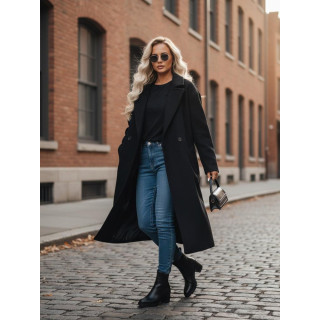 Prehodni črni ženski plašč NY0764z