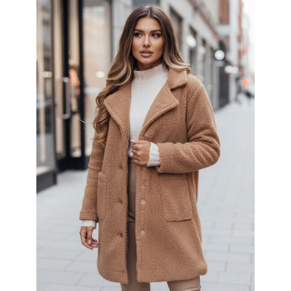 Ženski svetlo rjav krznen plašč NY0758z