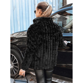 Črna ženska krznena jakna TY5276